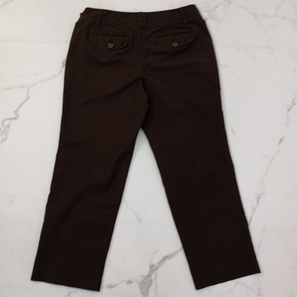 Ann Taylor Pants Size 10 Womens Brown Cotton-Blend - Picture 9 of 11